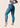 Women’s high‑waisted training leggings in mermaid blue with gradient effect; sleek and squat‑proof.
