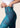 Women’s high‑waisted training leggings in mermaid blue with gradient effect; sleek and squat‑proof.