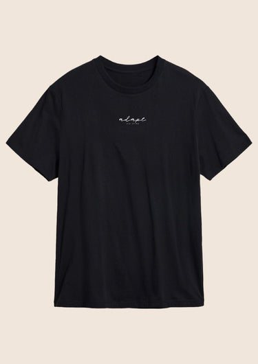 Heavy oversized crew neck cotton t-shirt in Black