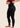 Women’s high‑waisted BJJ training leggings in black with minimalist design; squat‑proof four‑way stretch.