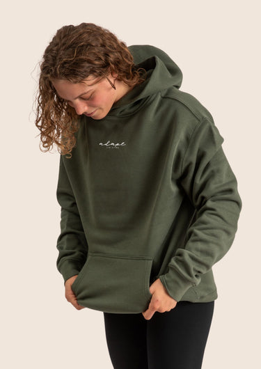 Unisex Forest Green Embroidered Hoodie