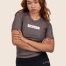 Women’s original BJJ rashguard in Mocha, minimalistic design, 100% IBJJF legal. 