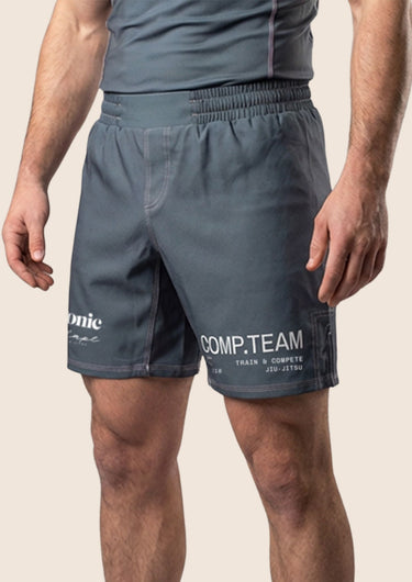 Neutonic x Adapt Comp Team shorts gunmetal grey front view