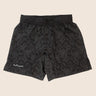 Unisex Jiu-Jitsu dual‑layer combination shorts with black paisley pattern; built‑in compression liner; adjustable fit.