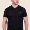 Minimal Script T-Shirt Black front view 220GSM cotton