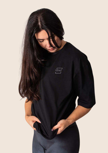 Unisex oversized crew neck t-shirt in black