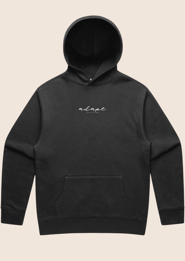 Unisex Faded Black Embroidered Hoodie