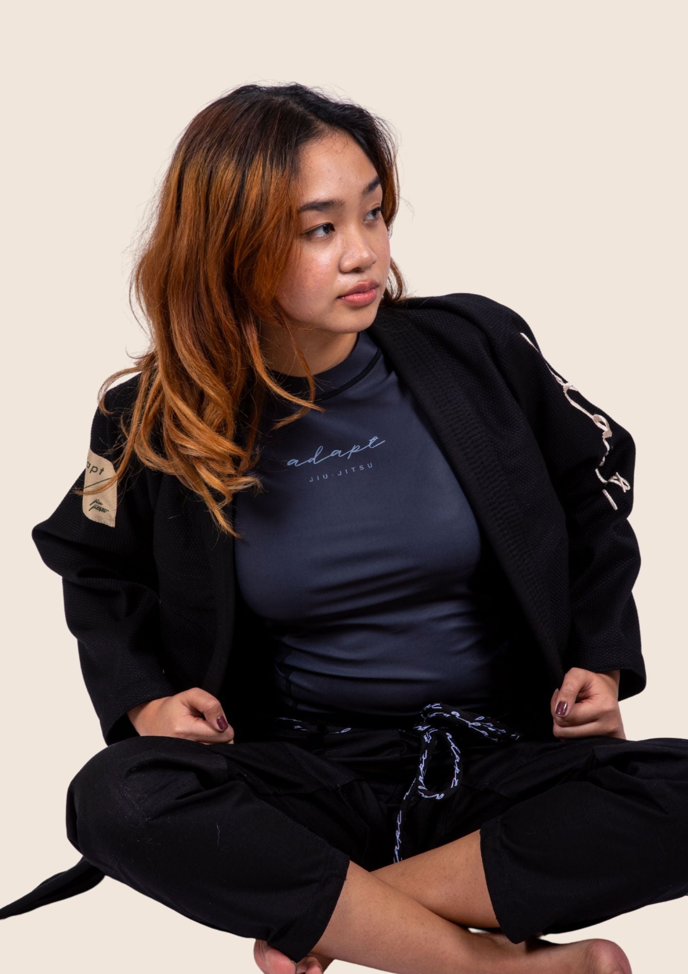 Women's Black BJJ Rashguard | No-Gi Training & Grappling | Adapt