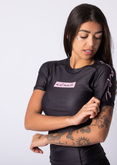 Women's Original Rashguard - Pink on Black