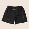 Unisex Jiu‑Jitsu training shorts in solid black; lightweight fabric with adjustable waistband