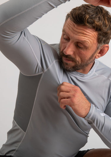 Men’s Long‑Sleeved Technical Rashguard - Silver