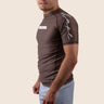 Men’s original BJJ rashguard in mocha, minimalistic design, 100% IBJJF legal. 