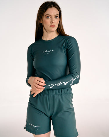 Women's Long-Sleeve Teal Rashguard