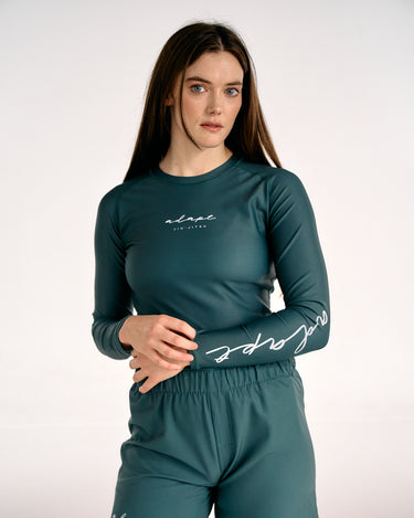 Women's Long-Sleeve Teal Rashguard