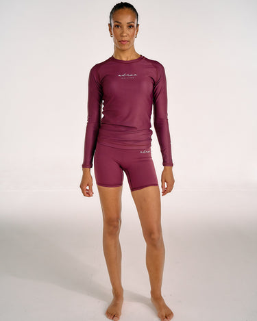 Women's Long-Sleeve Maroon Rashguard