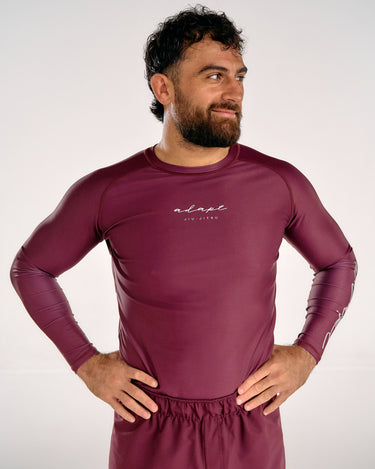 Men's Long-Sleeve Maroon Rashguard