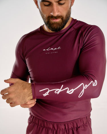 Men's Long-Sleeve Maroon Rashguard