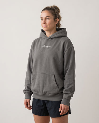 Faded Grey Embroidered Hoodie