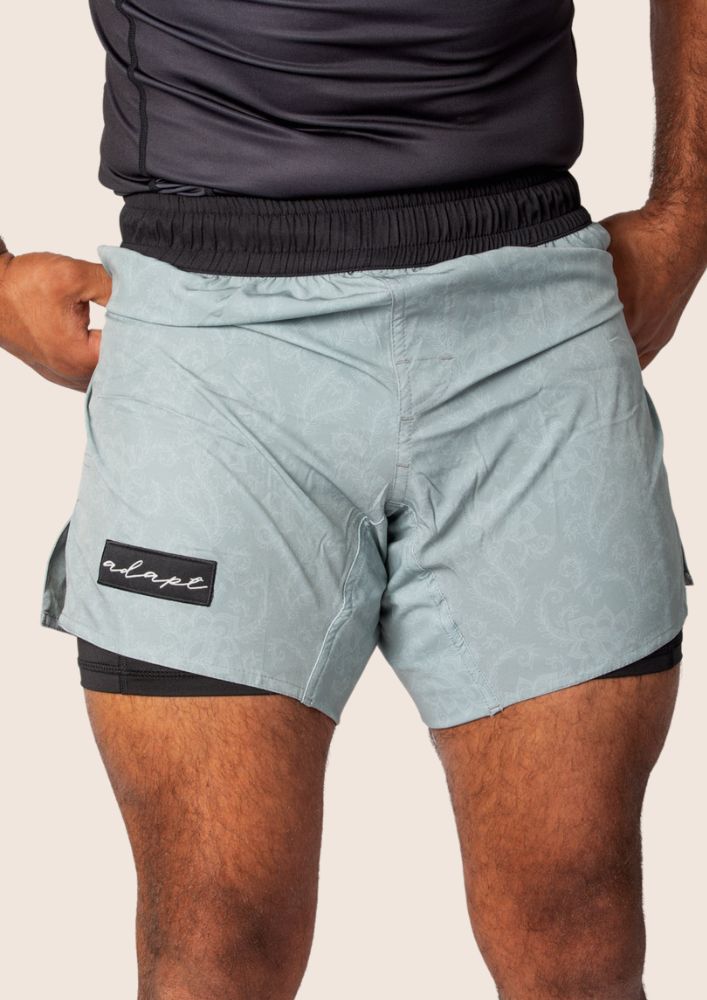 Unisex Combination Shorts - Sage Paisley
