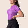 Women’s original BJJ rashguard in orchid purple, minimalistic design, 100% IBJJF legal. 