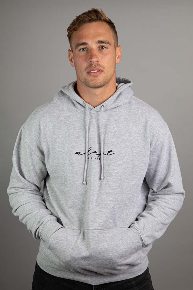 Heather Grey Embroidered Hoodie