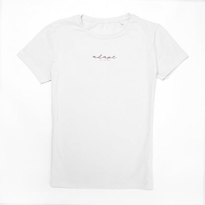 Women’s White Scripted Tee