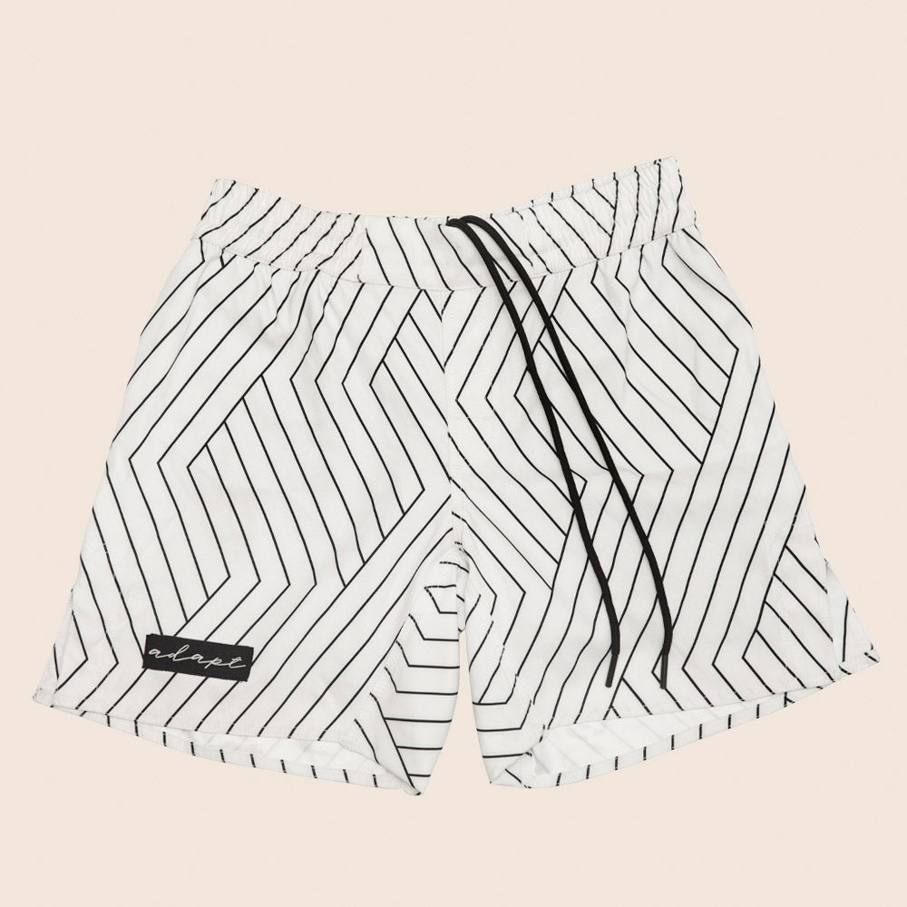 Adapt Unisex Combination Shorts - Geometric White